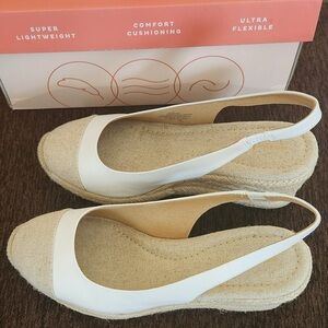Women's White Slingback Espadrille Shoes